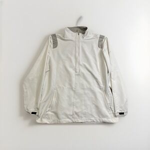 Nike Golf 56323 Windproof 3/4 Zip Long Sleeve Jacket White Gray Sz XL 16 Women's